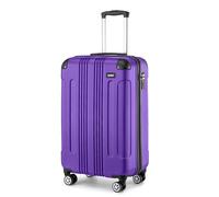 Kono Cabin Suitcase ABS Lightweight Hard Shell - 55x35x20cm 39L Carry-On Hand Luggage 4 Spinner Wheels with Reinforced Corner Protectors (Purple)