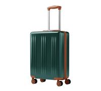 Kono Cabin Suitcase for Ryanair & EasyJet 55X40X20cm, Lightweight ABS+PC Hard Shell with 4 Dual-Spinners Wheels & TSA Lock - Carry On Suitcase for Europe, Business, Study Abroad, Cruise Green/Brown