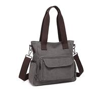 Kono Canvas Women Handbag Casual Hobo Shoulder Bag Top Handle Crossbody Bag Tote Shoulder Bags for Work Travel Shopping (Grey)