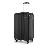Kono Carry on Cabin Suitcase 55x35x20cm Lightweight Hard Shell ABS+PC Hand Luggage with 4 Spinner Wheels (Black)