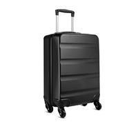 Kono Carry on Luggage Hard Shell ABS+PC Cabin Suitcase 4 Wheeled Spinner 55cm 33L（Black）