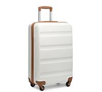 Kono Carry on Luggage Hard Shell ABS+PC Cabin Suitcase 4 Wheeled Spinner 55cm 33L（Cream White）