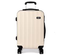 Kono Carry-on Luggage Super Lightweight Hard Shell ABS 20 Inch Cabin Suitcase with 4 Spinner Wheels (Beige)