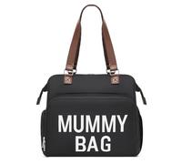 Kono Changing Bag Backpack, Large Nappy Tote Bag Multifunction Baby Diaper Bag for Mum and Dad, with Stroller Straps (Black)