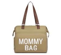 Kono Changing Bag Backpack, Large Nappy Tote Bag Multifunction Baby Diaper Bag for Mum and Dad, with Stroller Straps (Khaki)