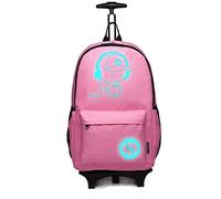 Kono Children Luggage Suitcase Luminous Music Kids Laptop Backpack Cabin Wheeled Travel Business Wheeled Rolling Trolley Hand Case 25L
