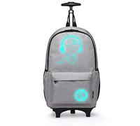 Kono Children Luggage Suitcase Luminous Music Kids Laptop Backpack Cabin Wheeled Travel Business Wheeled Rolling Trolley Hand Case 25L