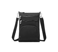 Kono Cross Body Bag Women Multi Pocket RFID Blocking Crossbody Shoulder Bags for Girls (Grey) (Black)