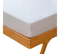 Kono Double Fitted Sheet Bed Sheets 90gsm Brushed Microfiber 25cm Deep Fitted Sheets Double Bed Soft Breathable Machine Washable (White, Double)