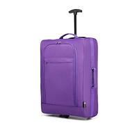 Kono Double Wheel Cabin Approved Trolley Bag Lightweight Soft Shell Hand Luggage (Purple)