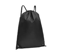 Kono Drawstring Backpack Foldable Gym Bag Sports Work Out Shoulder Handbags (Black)