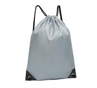 Kono Drawstring Backpack Foldable Gym Bag Sports Work Out Shoulder Handbags (Grey)