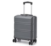 Kono EasyJet 45x36x20 Cabin Suitcase, Lightweight ABS+PC Carry On Hand Luggage, Small Hard Shell Bag with 4 Spinner Wheels (Grey/Black)