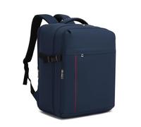 Kono EasyJet Cabin Bag 45x36x20, 32L Underseat Travel Backpack Navy | Weekend-Ready 0.61kg Rucksack with 180° Opening, Separate 17.3" Laptop Compartment, Luggage Strap and Side Straps