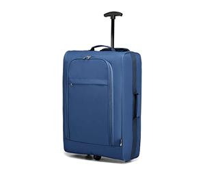 Kono EasyJet Ryanair Cabin Bag, Lightweight Carry On Luggage with 2 Wheels, Soft Shell Trolley for Travel, Blue