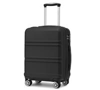 Kono Fashion Hand Luggage Lightweight ABS Hard Shell Trolley Travel Suitcase with 4 Wheels Cabin Carry-on Suitcases (20", Black)