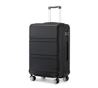Kono Fashion Hand Luggage Lightweight ABS Hard Shell Trolley Travel Suitcase with 4 Wheels Cabin Carry-on Suitcases (20", Black)
