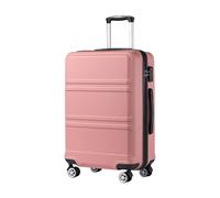 Kono Fashion Hand Luggage Lightweight ABS Hard Shell Trolley Travel Suitcase with 4 Wheels Cabin Carry-on Suitcases (20", Nude)