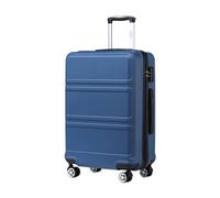 Kono Fashion Hand Luggage Lightweight ABS Hard Shell Trolley Travel Suitcase with TSA Combination Lock and 4 Wheels Cabin Carry-on Suitcases 2 Year Warranty Durable (20", Navy)