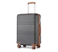 Kono Fashion Hand Luggage Lightweight ABS+PC Hard Shell Trolley Travel Suitcase with TSA Combination Lock and 4 Wheels Cabin Carry-on Suitcases (20", Grey/Brown)