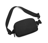 Kono Fashion Waist Pack Belt Bag Crossbody Sling Bag Water-Resistant Fanny Pack Lightweigh Bum Hip Small Travel Chest Bag with Adjustable Extended Strap (Black)
