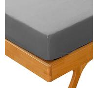 Kono Fitted Sheets King Size 90gsm Brushed Microfiber with 25cm Deep Pocket(Dark Grey, King)