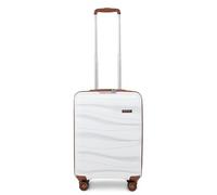 Kono Hand Cabin Luggage Lightweight Polypropylene Hard Shell Carry On Suitcase Trolley with TSA Lock Spinner Wheels (Cream)