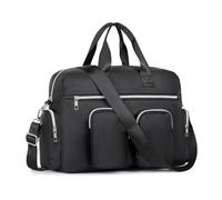 Kono Handbag Top-Handle Bag for Women, Multi-Pockets Messenger Crossbody Bag, Large Waterproof Satchel Shoulder Bag, Ladies Lightweight Tote Bag for Work Shopping Travel(Pure Black)