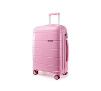 Kono Hard Shell 24 inch Check in Medium Luggage in TSA Lock 4 Wheeled Spinner Polypropylene Suitcase with YKK Zipper (M (65cm - 66L), Pink)