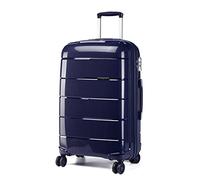 Kono Hard Shell 28 inch Large Check in Luggage in TSA Combination Lock 4 Wheeled Spinner Polypropylene Suitcase with YKK Zipper (L (74cm - 105L), Navy)