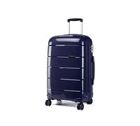 Kono Hard Shell 55cm Carry On Sitcase in TSA Lock 4 Wheeled Spinner Lightweight Polypropylene Suitcase with YKK Zipper (S (55cm - 38L), Navy)