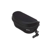 Kono Hard Shell Glasses Case Portable EVA Zipper Sunglasses Storage Bag with Belt Clip (Black)