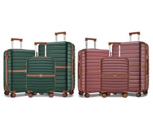 Kono Hard Shell Suitcase: 24 Medium Check-In/Dark Green and Brown