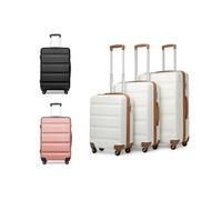 KONO Horizontal Design ABS Hard Shell Suitcase: 24 inch Suitcase/Cream/One