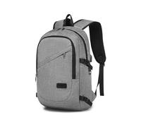 Kono Laptop Backpack, Anti Theft Rucksack for Men Women Travel Work 15.6 Inch Laptop Bag with USB Charging Port Lightweight School Bag for Girls Boys (Grey, 15.6 inch)