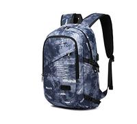 Kono Laptop Backpack, Anti Theft Rucksack for Men Women Travel Work 15.6 Inch Laptop Bag with USB Charging Port Lightweight School Bag for Girls Boys (Blue, 15.6 inch)