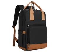 Kono Laptop Backpack Womens 15.6 Inch Laptop Rucksack Bag School Bags for Girls University Work Back Pack for Work Travel Business (Black Brown)