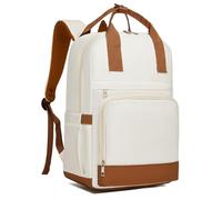 Kono Laptop Backpack Womens 15.6 Inch Laptop Rucksack Bag School Bags for Girls University Work Back Pack for Work Travel Business (Beige Brown)