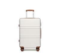 Kono Large 28 Inch Hard Shell Lightweight ABS Travel Suitcase - Hand Luggage Trolley with 4 Spinner Wheels & TSA Lock, 74x48x30cm, Cream White