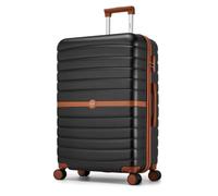 Kono Large Hard Shell Suitcase, Lightweight ABS+PC Checked Luggage, Black | 28 Inch 94L Spacious Trolley Case with Silent 360° Spinner Wheels & Combination Lock, Ideal for Long Haul & Family Holidays