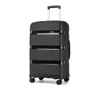 Kono Large Lightweight Suitcase 4 Wheel Spinner Hard Shell Luggage with TSA Lock, Sturdy Polypropylene Travel Trolley Case (Black,75cm/84.5L)
