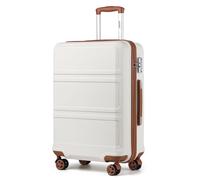 Kono Large Suitcase 28-Inch Lightweight 4 Wheel and Sturdy ABS Hard Case Trolley Carry On Hand Luggage with TSA Lock for Travel Business Holiday,(Cream White,Large 28")