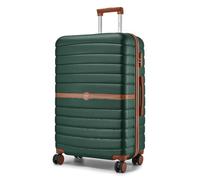 Kono Large Suitcase 28 inch Lightweight ABS + PC Hard Shell Trolley Case Travel Hold Check in Luggage with 3 Digit Combination Lock Spinner Wheels (Dark Green/Brown)
