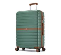 Kono Large Suitcase 28 inch Lightweight ABS + PC Hard Shell Trolley Case Travel Hold Check in Luggage with 3 Digit Combination Lock Spinner Wheels (Green/Brown)