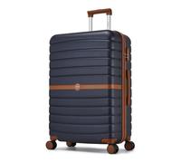 Kono Large Suitcase 28 inch Lightweight ABS + PC Hard Shell Trolley Case Travel Hold Check in Luggage with 3 Digit Combination Lock Spinner Wheels (Navy/Brown)