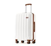Kono Large Suitcase ABS Hard Shell Trolley Case Lightweight 28" Check in Hold Luggage with 4 Wheels and Combination Lock (Cream White)