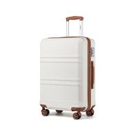 Kono Lightweight 4 Wheel ABS Hard Shell Medium Suitcase Sturdy 24" Trolley Travel Hand Carry-On Luggage with TSA Lock,(Cream White, Medium 24")