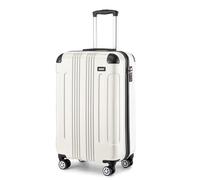Kono Carry on Cabin Suitcase 55x35x20cm Lightweight Hard Shell ABS Hand Luggage with 4 Spinner Wheels (Beige)