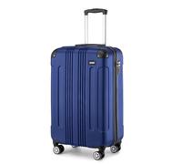 Kono Lightweight Hard Shell ABS+PC Cabin Suitcase - 55x35x20cm Carry-On Hand Luggage with 4 Spinner Wheels (Navy)