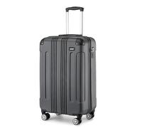 Kono Carry on Cabin Suitcase 55x35x20cm Lightweight Hard Shell ABS Hand Luggage with 4 Spinner Wheels (Grey)